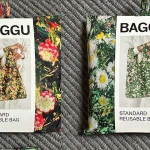 NEW NWT Baggu Reusable Set Daisy Lantana Standard Bags Photo Florals
